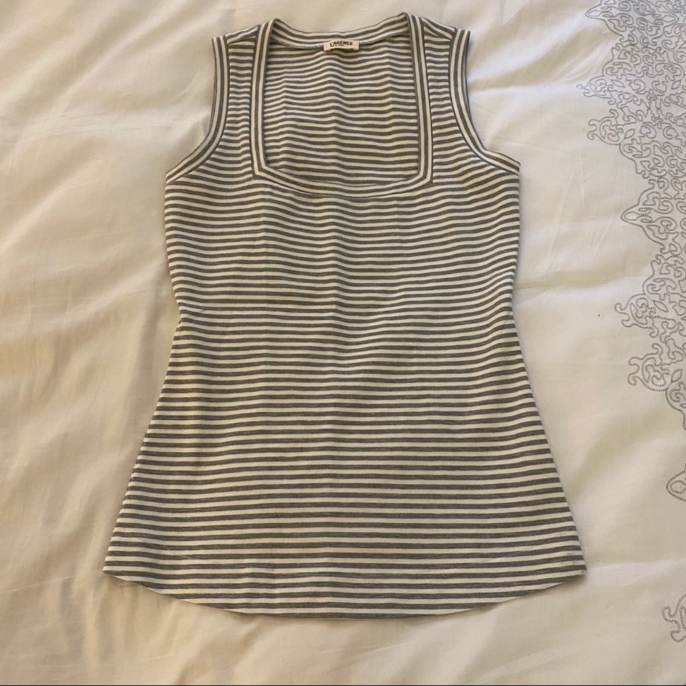 L’Agence striped tank top